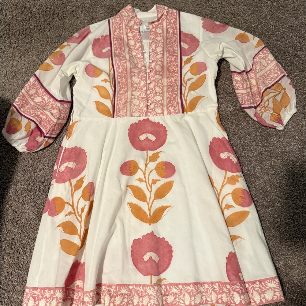 Floral Pink and Orange Dress